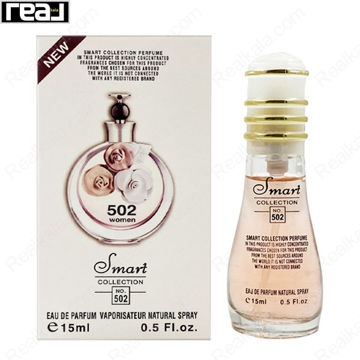 بطری اسمارت کالکشن کد 502 با تصویر عطر والنتینو والنتینا سه گل زنانه روی جعبه