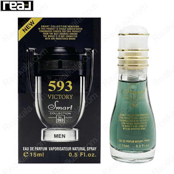 بطری اسمارت کالکشن کد 593 با تصویر عطر پاکو رابان اینویکتوس ویکتوری روی جعبه