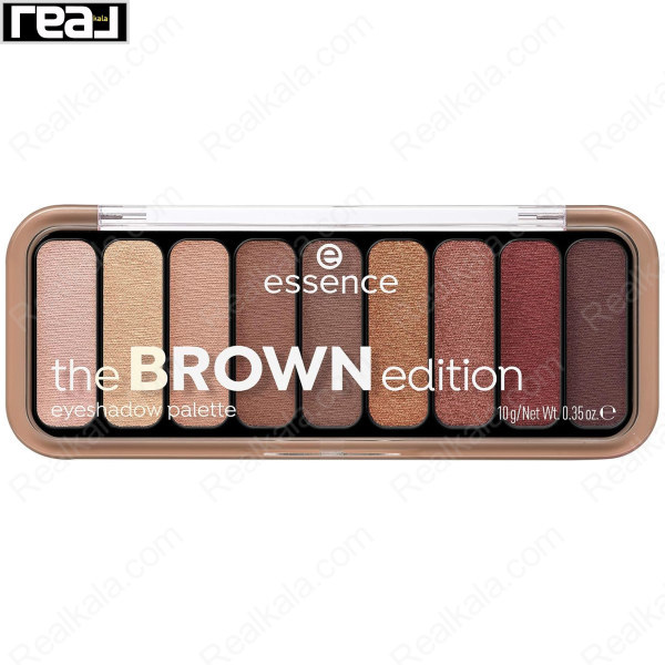 پالت سایه Essence Brown Edition شامل ۹ رنگ مات و براق در تناژ قهوه‌ای، برنزی و نود مناسب آرایش چشم طبیعی
