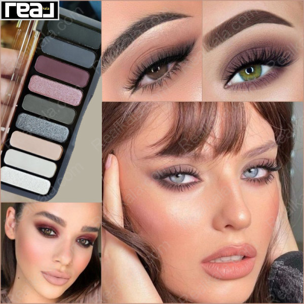 نمونه میکاپ چشم با پالت سایه Essence The Cool Nude Edition با ترکیب رنگ‌های نود، طوسی و صورتی