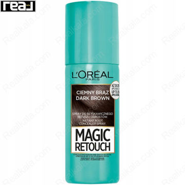 اسپری رنگ (کانسیلر) ریشه مو لورال مدل مجیک ریتاچ رنگ قهوه ای تیره Loreal Magic Retouch Spray Dark Brown 75ml