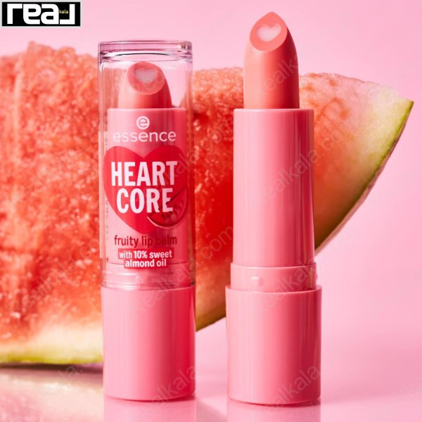 بالم لب میوه ای مغز دار اسنس شماره 03 هندوانه Essence Heart Core Fruity Lip Balm Wild Watermelon