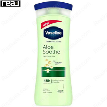 لوسیون بدن وازلین Intensive Care Aloe Soothe با آلوئه خالص و آبرسانی 48 ساعته 400 میل