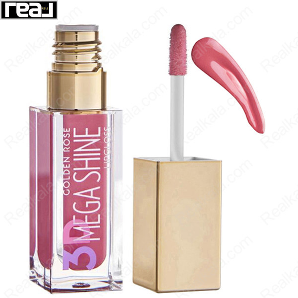 برق لب مایع درخشان گلدن رز مدل مگا شاین سه بعدی 109 Golden Rose 3D Mega Shine Lipgloss