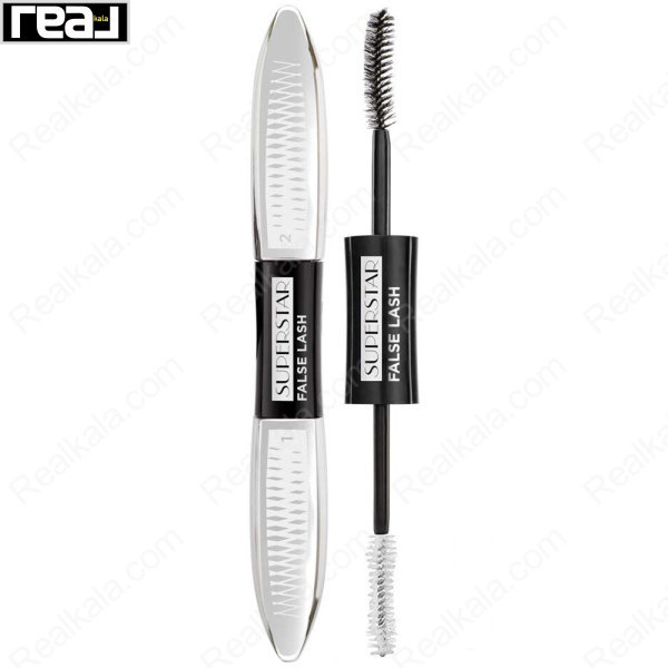 ریمل دوطرفه لورال پاریس مدل Superstar False Lash با طراحی مشکی و دو برس سفید و مشکی