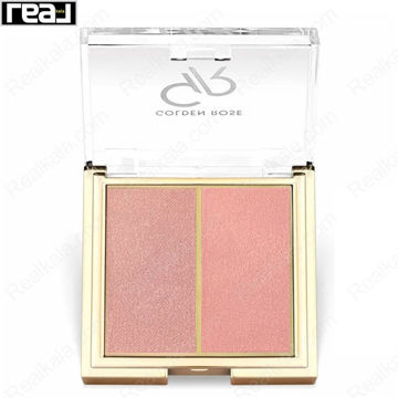 رژگونه دو رنگ Iconic Blush Duo گلدن رز شماره 04 با ترکیب دو رنگ صورتی ملایم و رز در بسته بندی طلایی