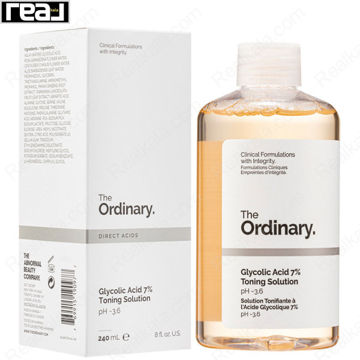 تونر لایه‌بردار The Ordinary Glycolic Acid 7% حجم 240 میلی‌لیتر با بسته‌بندی جعبه‌ای برای بهبود بافت و شفافیت پوست