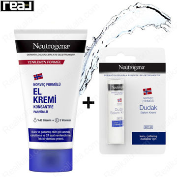پک کرم مرطوب کننده دست و بالم لب نوتروژینا (آبی) Neutrogena Hand Cream & Lip Blam Pack