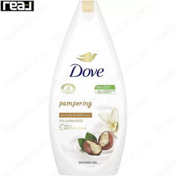 شاور ژل حمام داو حاوی شی باتر با رایحه وانیل Dove Caring Bath Shea Butter With Warm Vanilla 500ml
