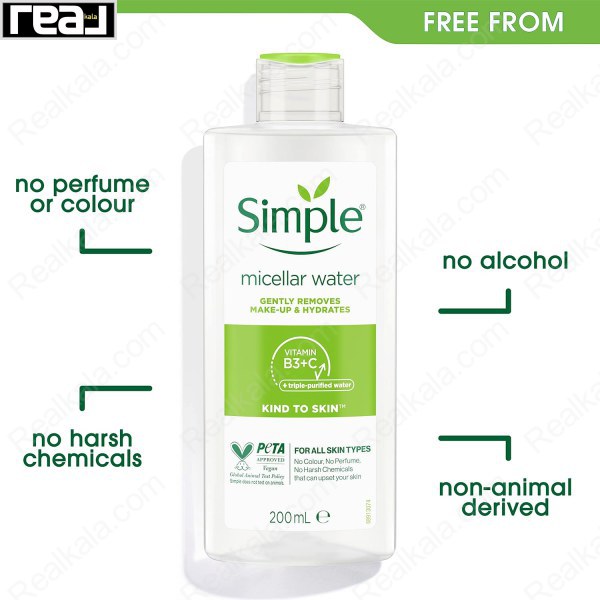 میسلار واتر سیمپل مناسب انواع پوست Simple Micellar Water For All Skin 200ml