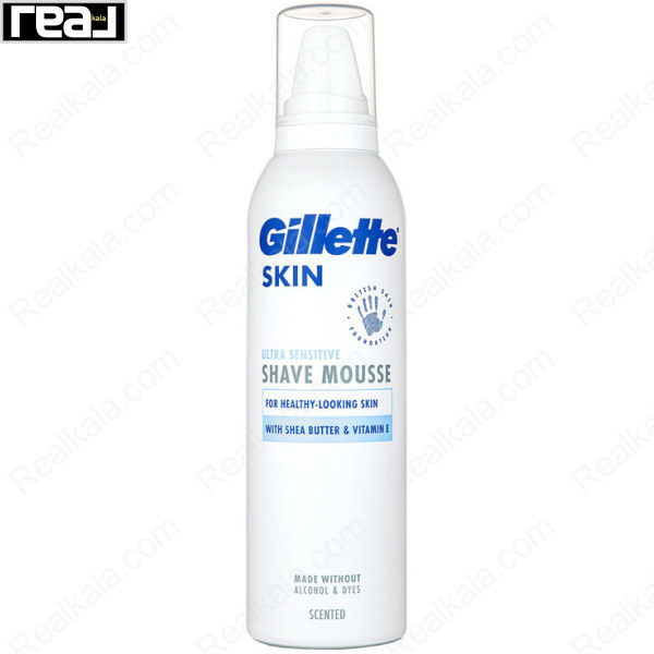 موس اصلاح ژیلت مناسب پوست های فوق العاده حساس Gillette SKIN Ultra Sensitive Shave Mousse 240ml