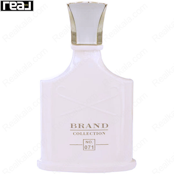 ادکلن برند کالکشن کد 071 کرید سیلور مانتین واتر مردانه با طراحی شیشه سفید براق و درب نقره‌ای