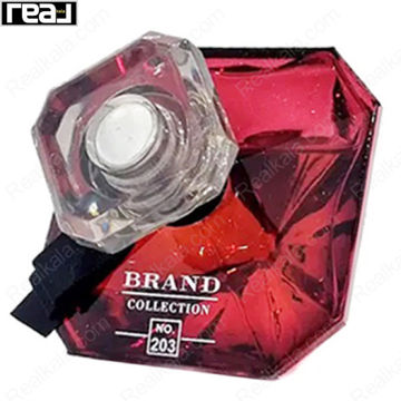 ادکلن برند کالکشن کد 203 لانکوم لا نویت ترزور ای لا فولی زنانه با طراحی الماسی قرمز تیره و درب شفاف