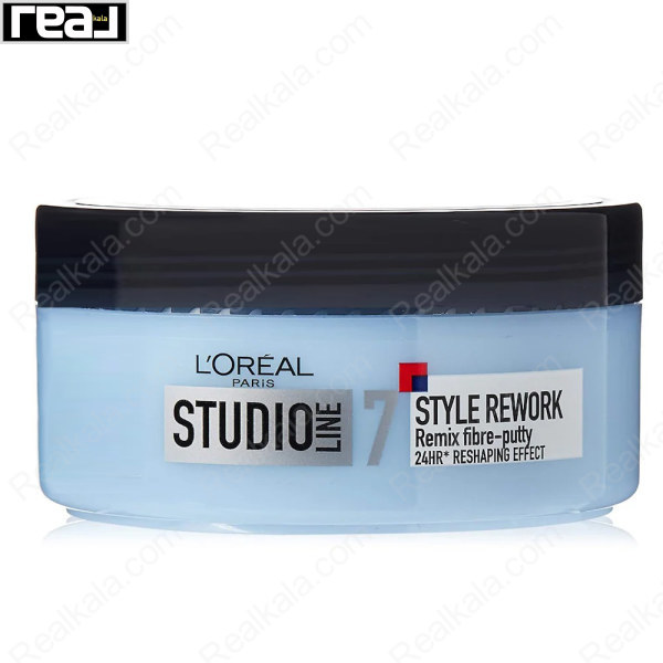 نمای جانبی خمیر حالت‌دهنده مو لورال Studio Line Style Rework Remix Fibre-Putty حجم 150ml