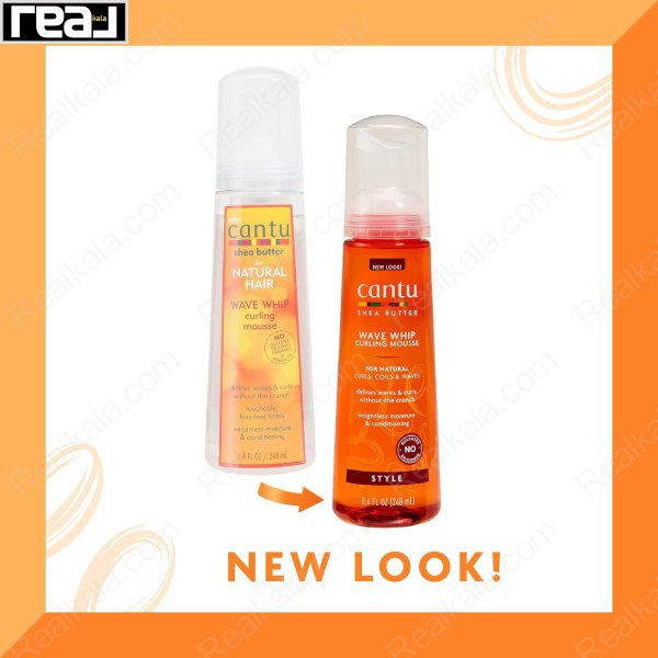 موس فر کننده کانتو حاوی شی باتر Cantu Wave Whip Curling Mousse With Shea Butter