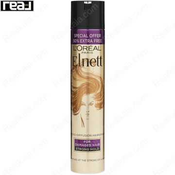 اسپری حالت‌دهنده مو LOreal Elnett Strong Hold برای موهای آسیب دیده با نگهداری طولانی