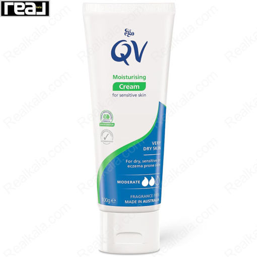 کرم مرطوب کننده دست و صورت کیو وی مناسب پوست حساس QV Moisturising Cream For Sensitive Skin 100gr