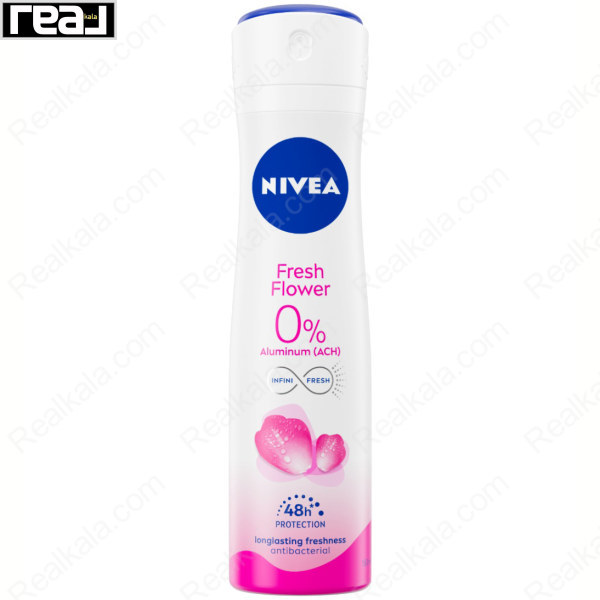 دئودورانت نیوا Fresh Flower با رایحه گل‌های تازه، فاقد آلومینیوم و ضد باکتری با محافظت 48 ساعته برای بانوان