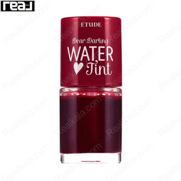 تینت لب Etude Dear Darling Water Tint رنگ Red Grapefruit Ade 04 با بدنه شفاف و درب قرمز