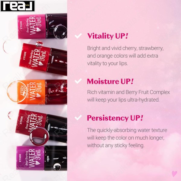 معرفی ویژگی‌های تینت لب Etude Dear Darling Water Tint شامل رطوبت‌رسانی، شادابی رنگ و ماندگاری بیشتر