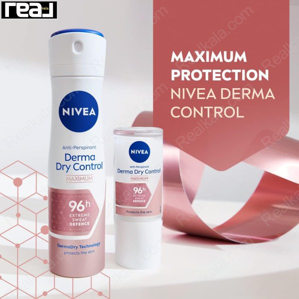 اسپری زنانه نیوا مدل درما درای کنترل Nivea Derma Dry Control Spray 150ml