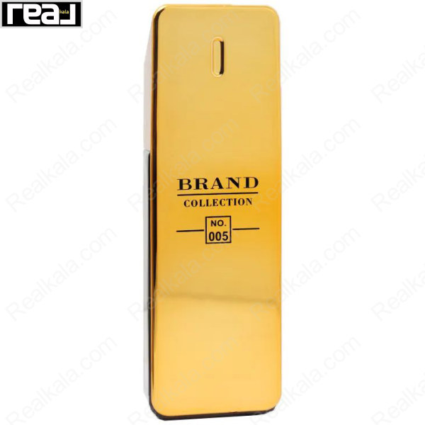 ادکلن برند کالکشن کد 005 وان میلیون مردانه با طراحی کلاسیک طلایی