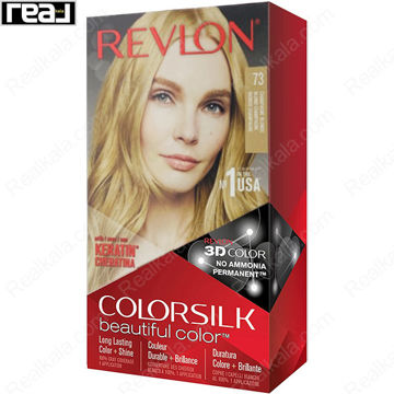رنگ مو Revlon Colorsilk Beautiful Color شماره 73 با فرمول بدون آمونیاک، حاوی کراتین و تکنولوژی 3D Color برای ایجاد رنگ بلوند شامپاینی با درخشندگی طبیعی و ماندگاری بالا