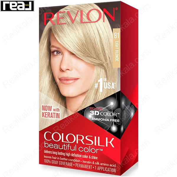 رنگ مو Revlon Colorsilk Beautiful Color شماره 81 با فرمول بدون آمونیاک، حاوی کراتین و تکنولوژی 3D Color برای ایجاد رنگ بلوند روشن طبیعی با درخشندگی بالا و ماندگاری طولانی