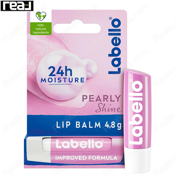 بسته‌بندی کامل بالم لب Labello مدل Pearly Shine با جلوه مرواریدی