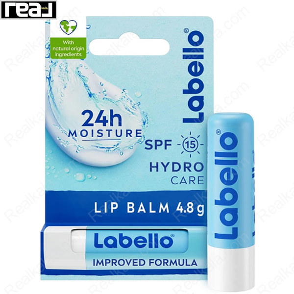 بالم لب بی‌رنگ و محافظتی Labello Hydro Care با رطوبت‌رسانی 24h و SPF15