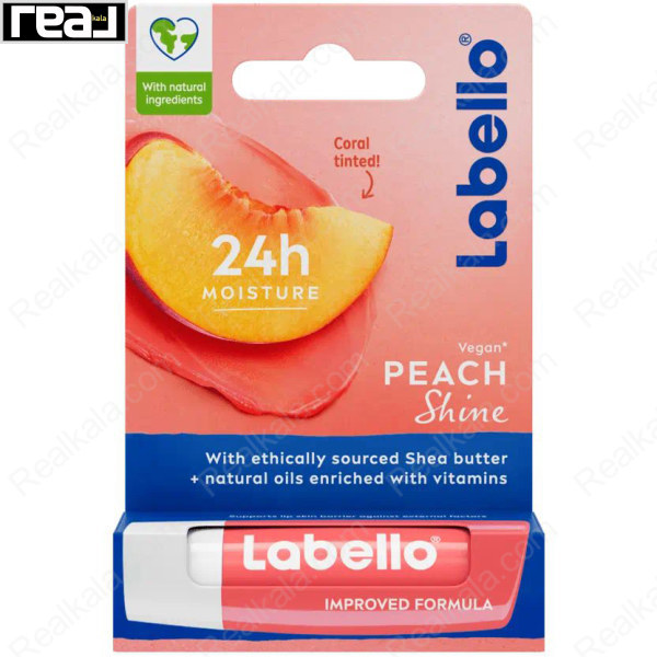 پک کامل بالم لب Labello مدل Peach Shine