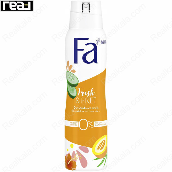 اسپری خوشبوکننده زنانه فا Fresh & Free با رایحه Melon & Cucumber و محافظت 48 ساعته