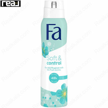 اسپری ضد تعریق زنانه فا مدل Soft & Control با رایحه یاسمن تازه و عملکرد بدون الکل