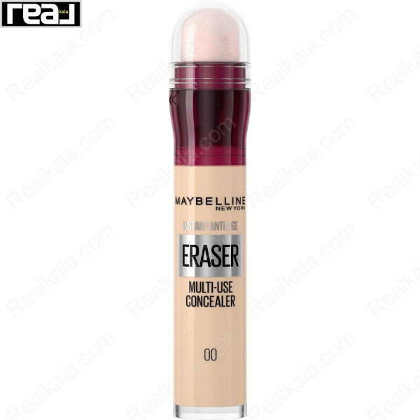 کانسیلر میبلین Instant Anti Age شماره 00 رنگ Ivory با اپلیکاتور اسفنجی