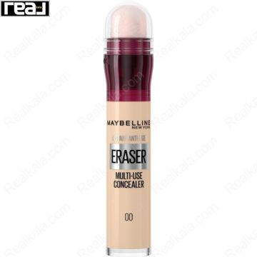 کانسیلر میبلین Instant Anti Age شماره 00 رنگ Ivory با اپلیکاتور اسفنجی