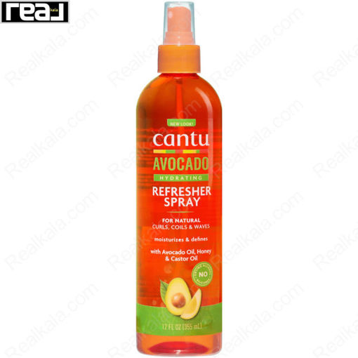 اسپری کانتو شاداب کننده و آبرسان موی فر حاوی عصاره آووکادو Cantu Avocado Hydrating Refresher Spray