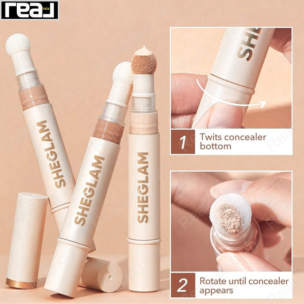 کانسیلر مایع شیگلم رنگ Chantilly مدل پد دار Sheglam Concealer Complexion Boost