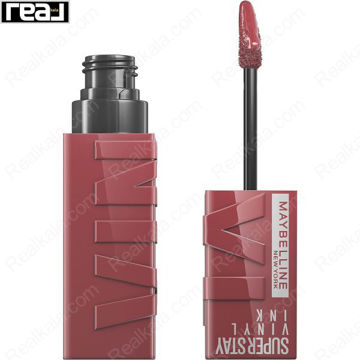 رژ لب براق Maybelline شماره 40 Witty با رنگ آلویی مایل به قهوه‌ای و فرمول وگان، مناسب جلسات کاری