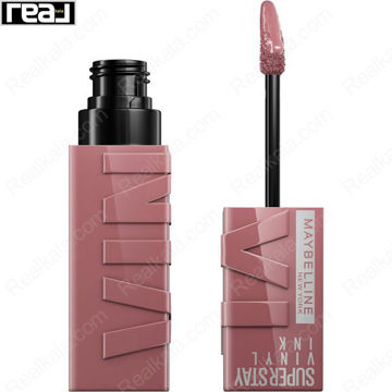 رژ لب براق Maybelline شماره 110 Awestruck با رنگ صورتی چرک و فرمول وگان، مناسب جلسات کاری