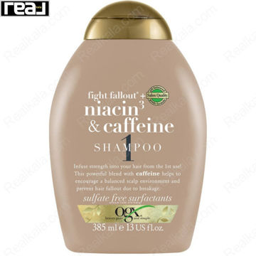 شامپو ضد ریزش او جی ایکس حاوی نیاسین و کافئین OGX Fight Fallout + Niacin3 & Caffeine Shampoo 385ml