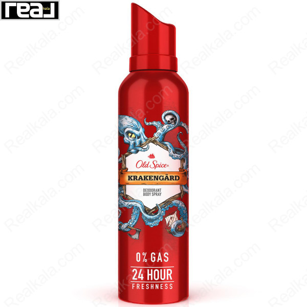 اسپری دئودورانت بدن Old Spice Krakengard مدل No Gas با ماندگاری 24 ساعته و رایحه مردانه
