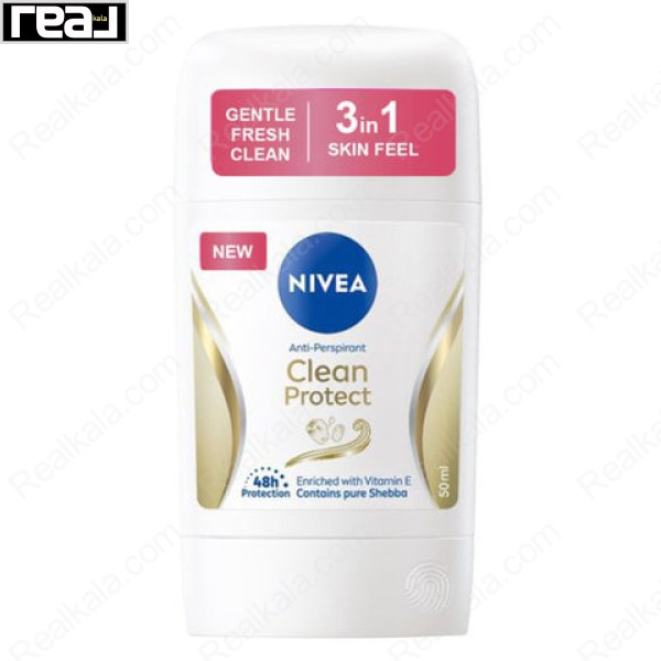 استیک ضد تعریق نیوا Clean Protect 50ml با محافظت 48 ساعته و ویتامین E