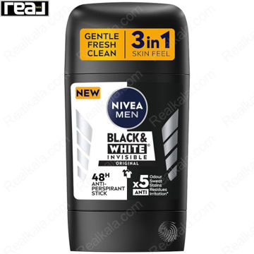 استیک ضد تعریق مردانه نیوا Black & White Invisible Original 50ml با محافظت 48 ساعته و فناوری امولسیون