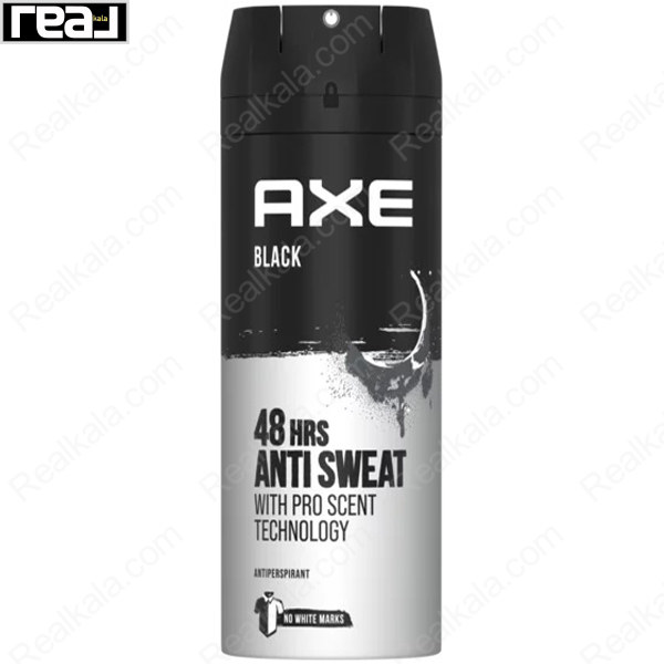 اسپری ضدتعریق آکس مدل بلک با کنترل تعریق تا 48 ساعت و فناوری Pro Scent بدون ایجاد رد سفید