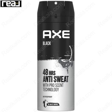 اسپری ضدتعریق آکس مدل بلک با کنترل تعریق تا 48 ساعت و فناوری Pro Scent بدون ایجاد رد سفید
