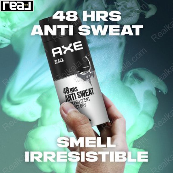 اسپری بدن آکس بلک مدل آنتی سوئیت AXE Black 48H Anti Sweat Body Spray