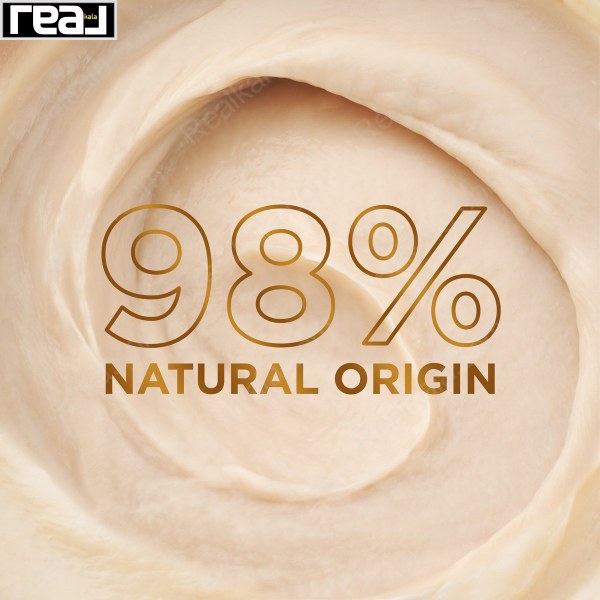 تصویر گرافیکی ماسک مو آلتیمیت بلندز گارنیر با تأکید بر ترکیبات طبیعی ۹۸٪