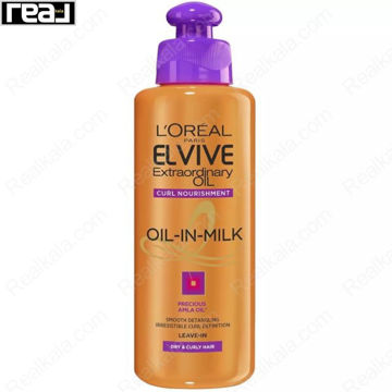 کرم موی مغذی و خارق العاده لورال مخصوص موهای فر و حالت دار Loreal Elvive Extraordinary Oil Curl Nourishment Oil in Milk 200ml