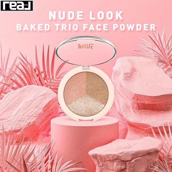 پالت سه کاره نود لوک گلدن رز GR N.u.d.e Look Baked Trio Face Powder