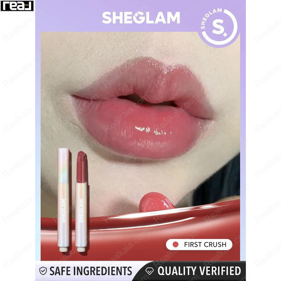 رژ لب قلمی شیگلم رنگ First Crush حجم دهنده و براق کننده Sheglam Shine Lip Plumper